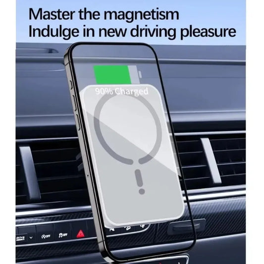 Car Air Vent Magnetic GPS Phone Holder Stand Wireless Charger For Magsafe iPhone 17 16 15 14 13 12 Pro Max Cell Fast Charging