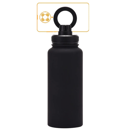 PuraCool Custom Water Bottle with Phone Holder 1L 1000ML 32oz Magnetic Tumbler Flask Personalized Gift
