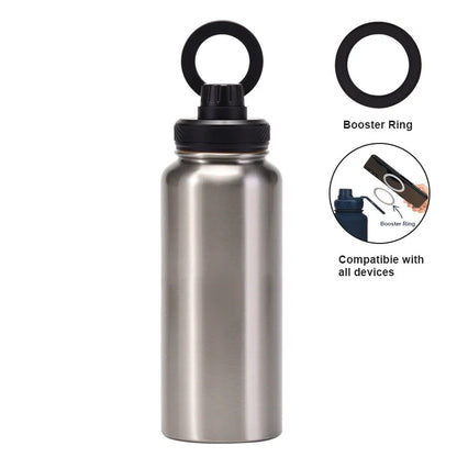 PuraCool Custom Water Bottle with Phone Holder 1L 1000ML 32oz Magnetic Tumbler Flask Personalized Gift