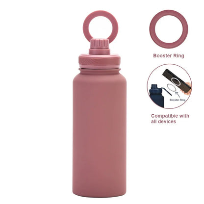 PuraCool Custom Water Bottle with Phone Holder 1L 1000ML 32oz Magnetic Tumbler Flask Personalized Gift