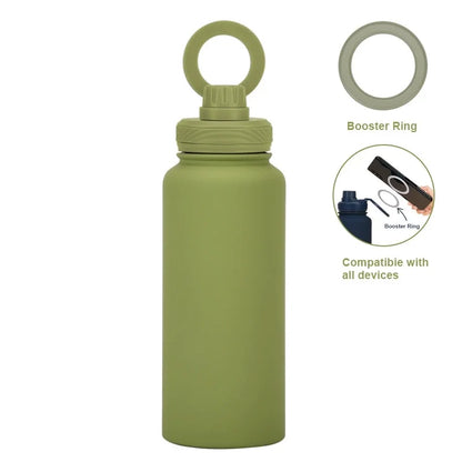 PuraCool Custom Water Bottle with Phone Holder 1L 1000ML 32oz Magnetic Tumbler Flask Personalized Gift