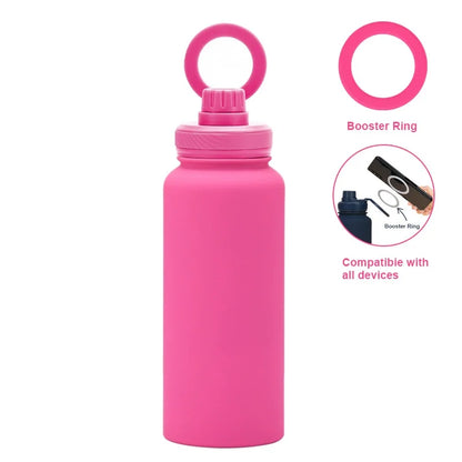 PuraCool Custom Water Bottle with Phone Holder 1L 1000ML 32oz Magnetic Tumbler Flask Personalized Gift