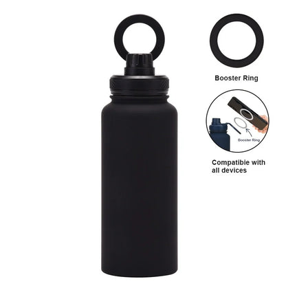 PuraCool Custom Water Bottle with Phone Holder 1L 1000ML 32oz Magnetic Tumbler Flask Personalized Gift