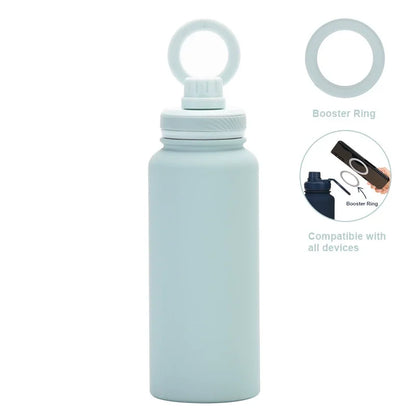 PuraCool Custom Water Bottle with Phone Holder 1L 1000ML 32oz Magnetic Tumbler Flask Personalized Gift