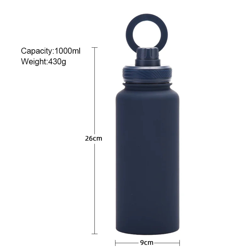PuraCool Custom Water Bottle with Phone Holder 1L 1000ML 32oz Magnetic Tumbler Flask Personalized Gift