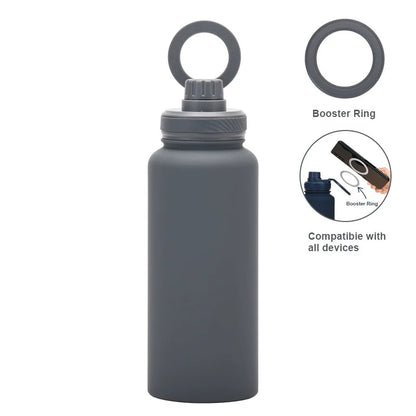 PuraCool Custom Water Bottle with Phone Holder 1L 1000ML 32oz Magnetic Tumbler Flask Personalized Gift