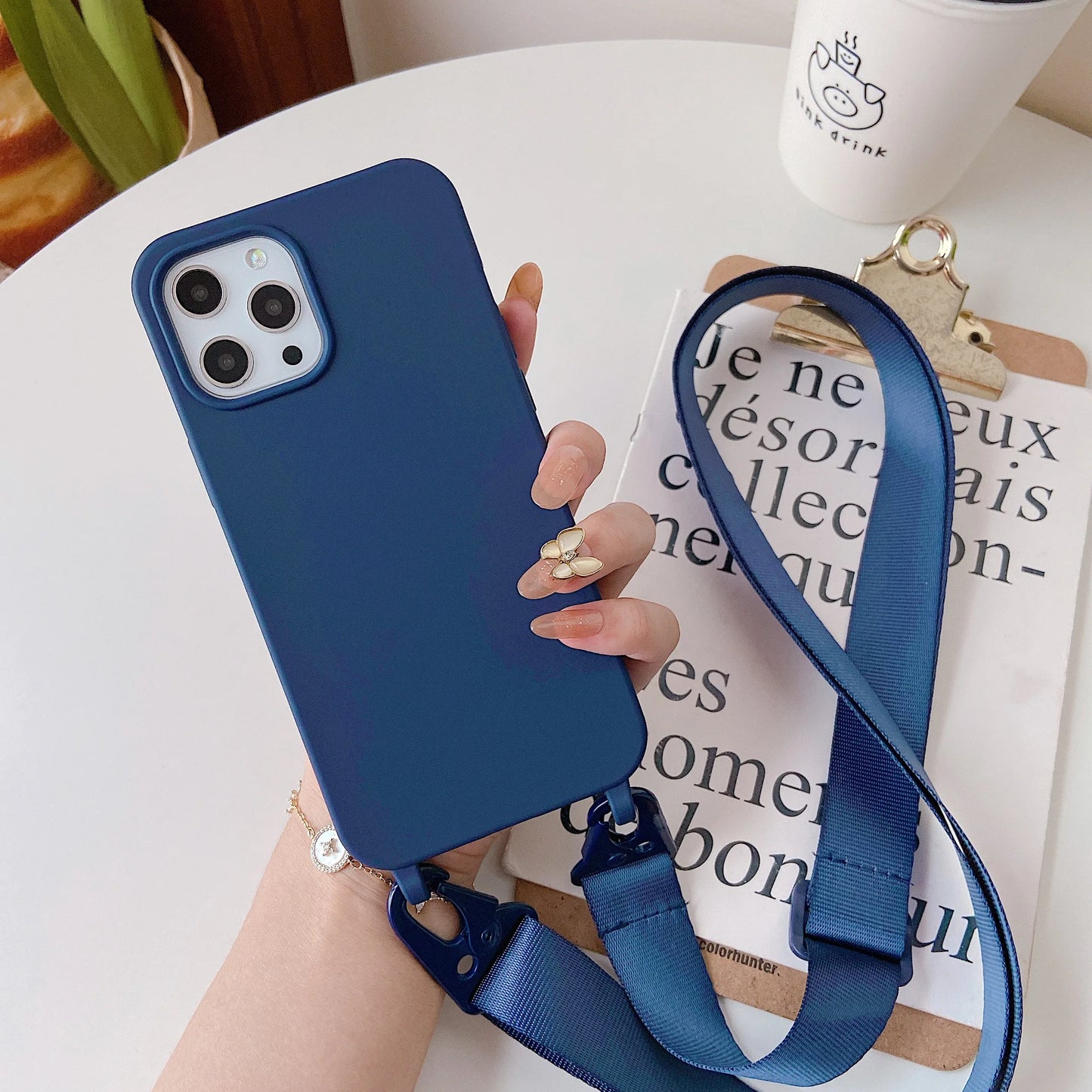 Crossbody Lanyard Cord Soft Silicone Phone Case For iPhone 16 17 15 11 12 14 Pro Max 13 XR X 7 8 Plus Matte Necklace Strap Cover