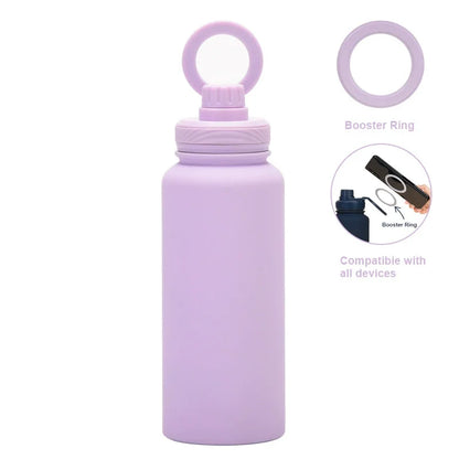 PuraCool Custom Water Bottle with Phone Holder 1L 1000ML 32oz Magnetic Tumbler Flask Personalized Gift