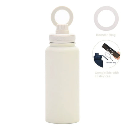 PuraCool Custom Water Bottle with Phone Holder 1L 1000ML 32oz Magnetic Tumbler Flask Personalized Gift