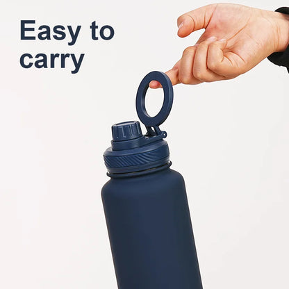 PuraCool Custom Water Bottle with Phone Holder 1L 1000ML 32oz Magnetic Tumbler Flask Personalized Gift