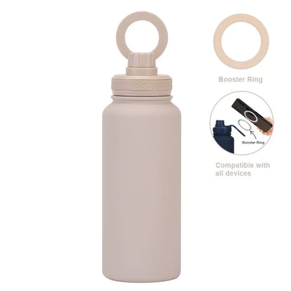 PuraCool Custom Water Bottle with Phone Holder 1L 1000ML 32oz Magnetic Tumbler Flask Personalized Gift